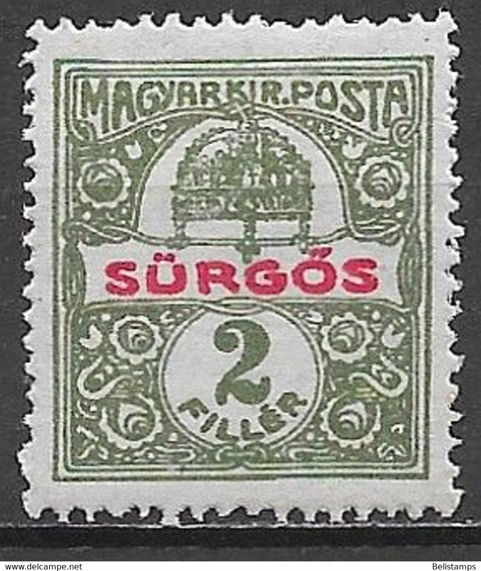 Hungary 1919. Scott #E3 (M) Numeral - Servizio