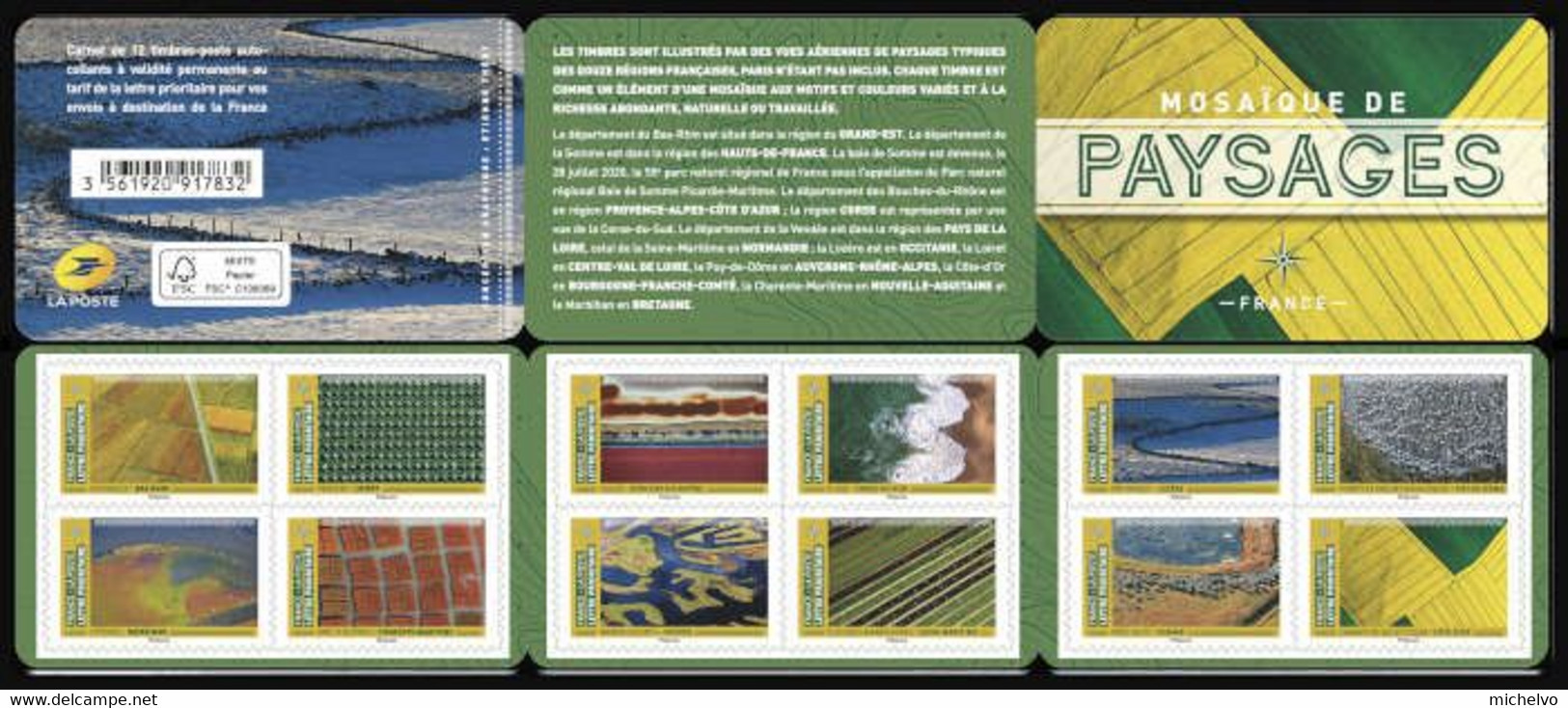 France 2021 - Yv N° BC1942 ** - Carnet - Paysages  -  (12 Timbres Lettre Prioritaire N° 1942 à 1953) - Ongebruikt