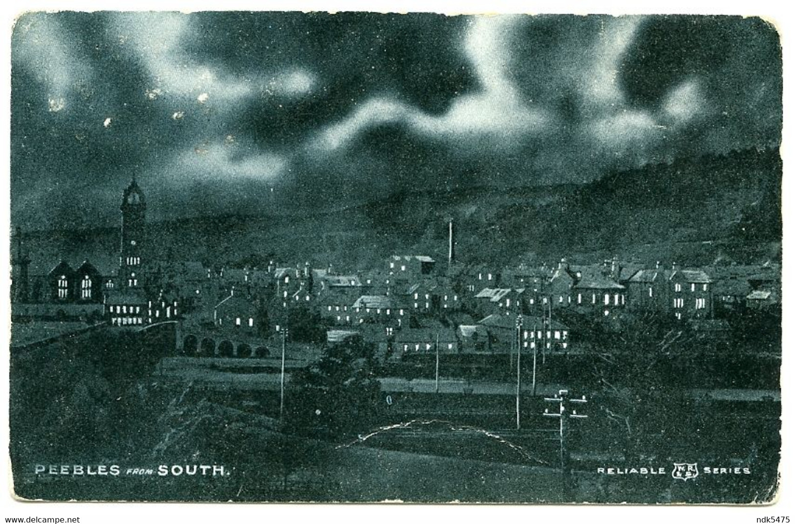 PEEBLES FROM SOUTH (MOONLIGHT) / ADDRESS - NEW ZEALAND, DUNEDIN, KAIKORAI, ANDERSTON ROAD (SOMERVILLE) - Peeblesshire