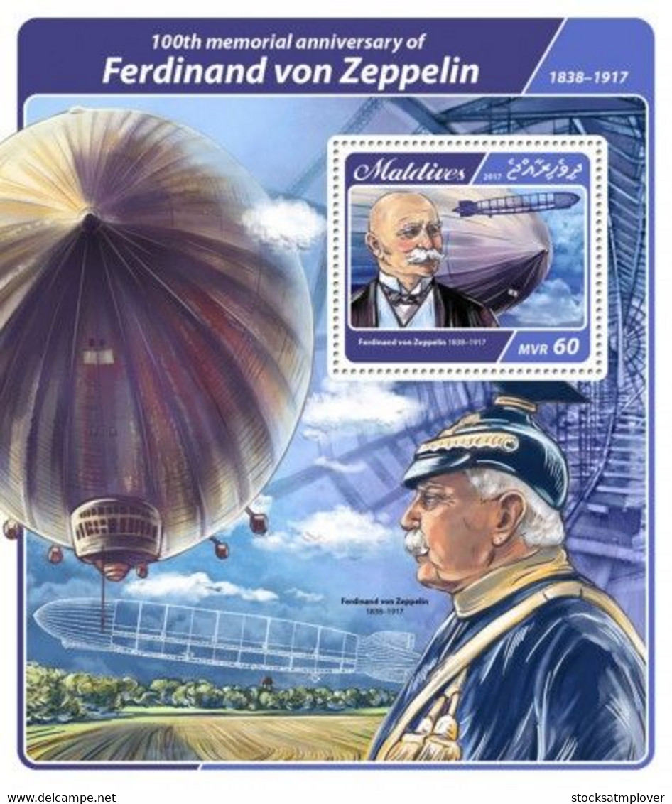 Maldives 2017  Ferdinand Von Zeppelin, Airships - Maldives (1965-...)