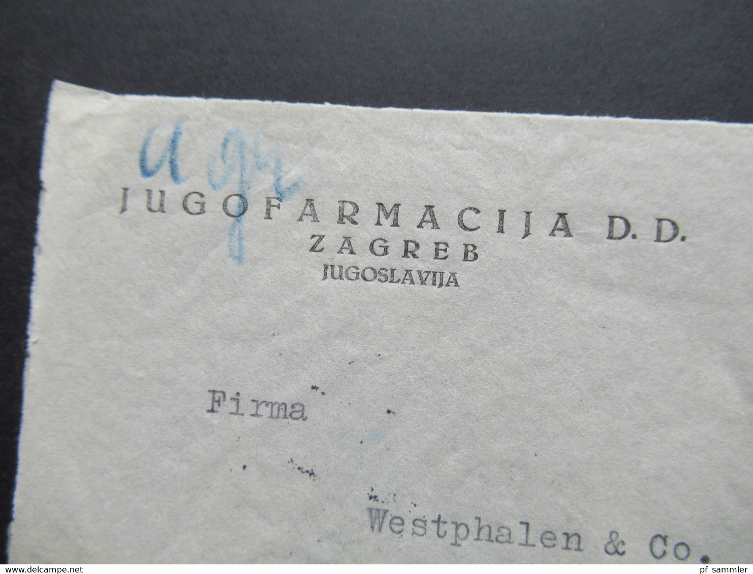 Jugoslawien 1940 Zensurbeleg / OKW Zensur / Mehrfachzensur Luftpost Jugofarmacija D.D. An Westphalen & Co. In Hamburg - Lettres & Documents