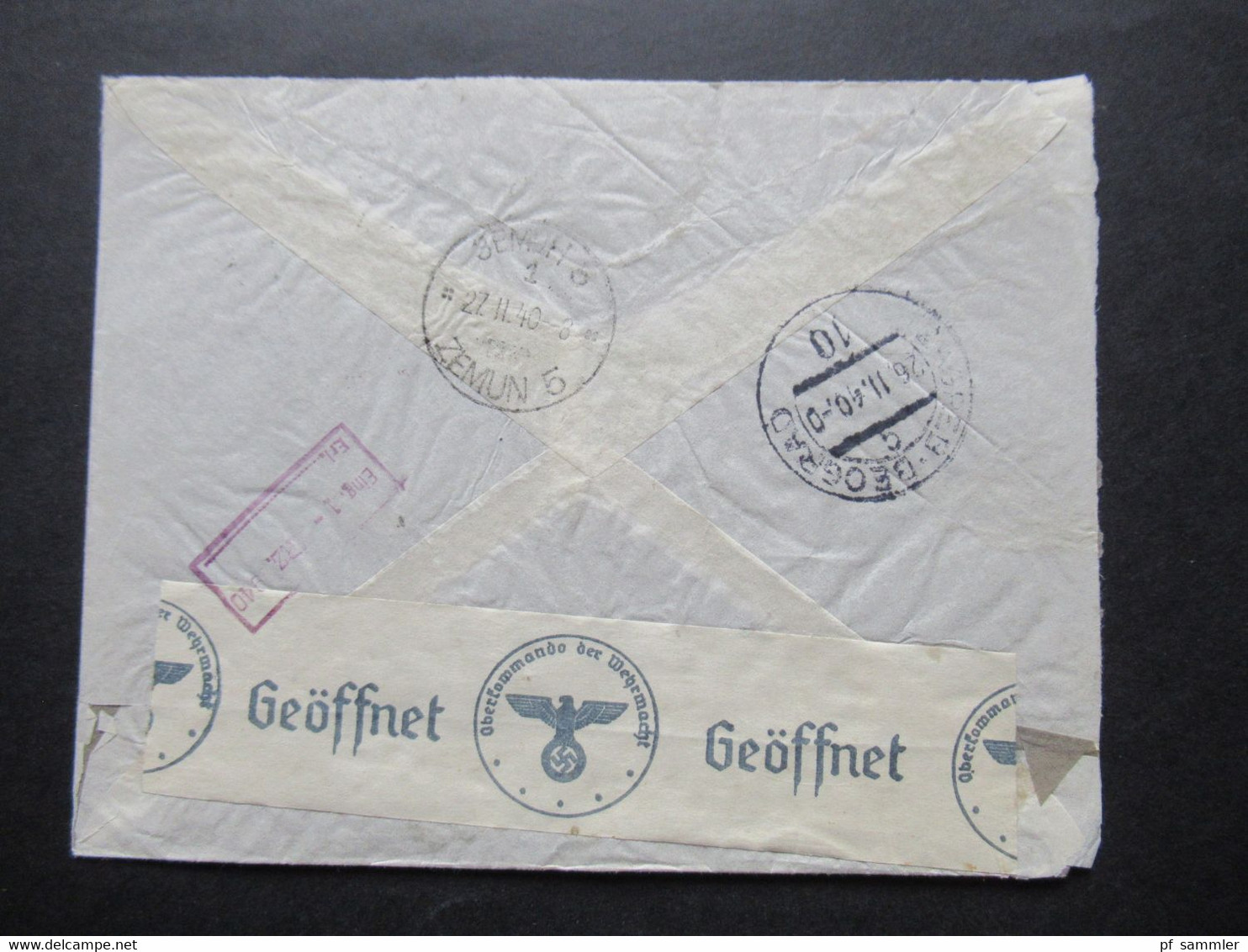 Jugoslawien 1940 Zensurbeleg / OKW Zensur / Mehrfachzensur Luftpost Jugofarmacija D.D. An Westphalen & Co. In Hamburg - Lettres & Documents