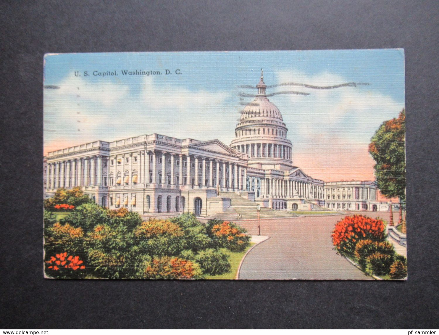 USA 1940 Zensurbeleg AK US Capitol Washington DC OKW Mehrfachzensur Mit 5 Stempeln + Passed P.41 US Zensur - Storia Postale