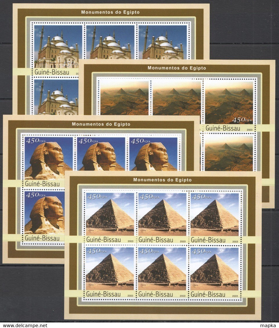 KV285 2003 GUINEA-BISSAU ART ARCHITECTURE MONUMENTS OF EGYPT !!! 6SET MNH - Monumenten