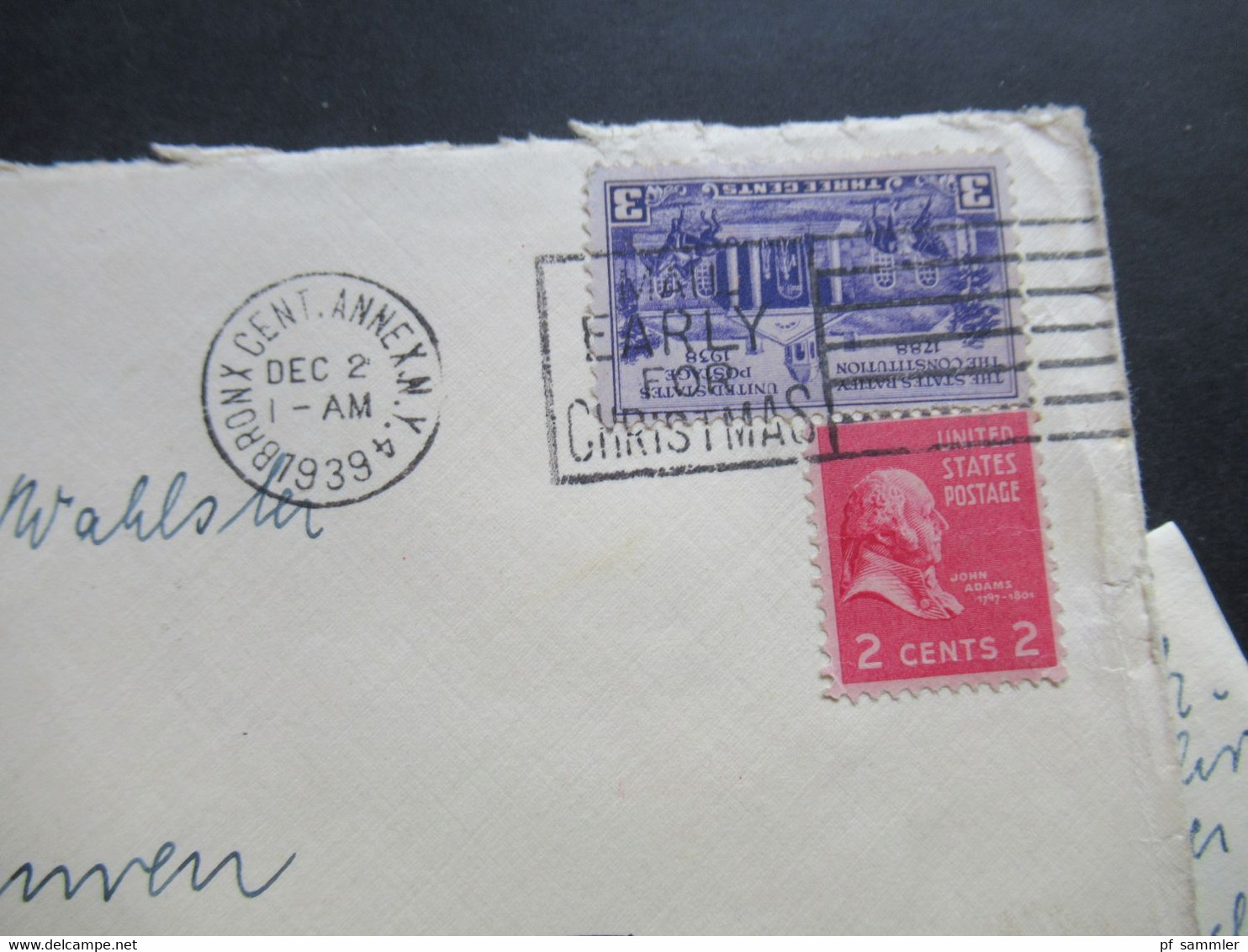 USA 1939 Zensurbeleg Mit Inhalt! Zensurstreifen OKW Geöffnet Stempel Bronx Cent Annex N.Y. Nach Bremen Gesendet - Storia Postale