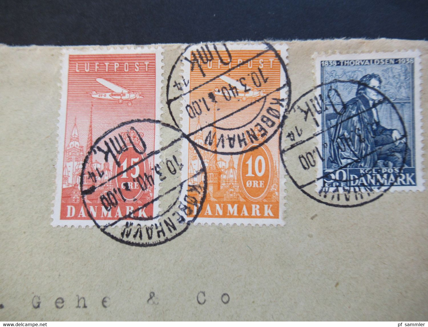 Dänemark 1940 Zensurbeleg OKW Zensurstreifen Geprüft Air Mail Luftpostmarken Nr. 217 / 218 Umschlag Lars Christiansen - Storia Postale
