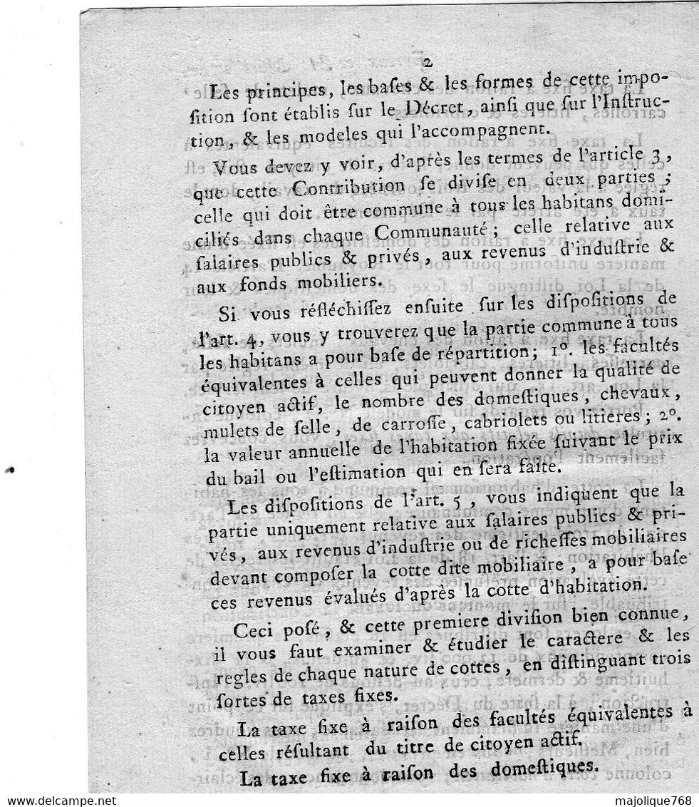 Lettre Envoyé Par L'Assemblé Nationale Le 31 Mars 1792  Aux Administrateurs Composant Le Directoire Du Département De - Décrets & Lois