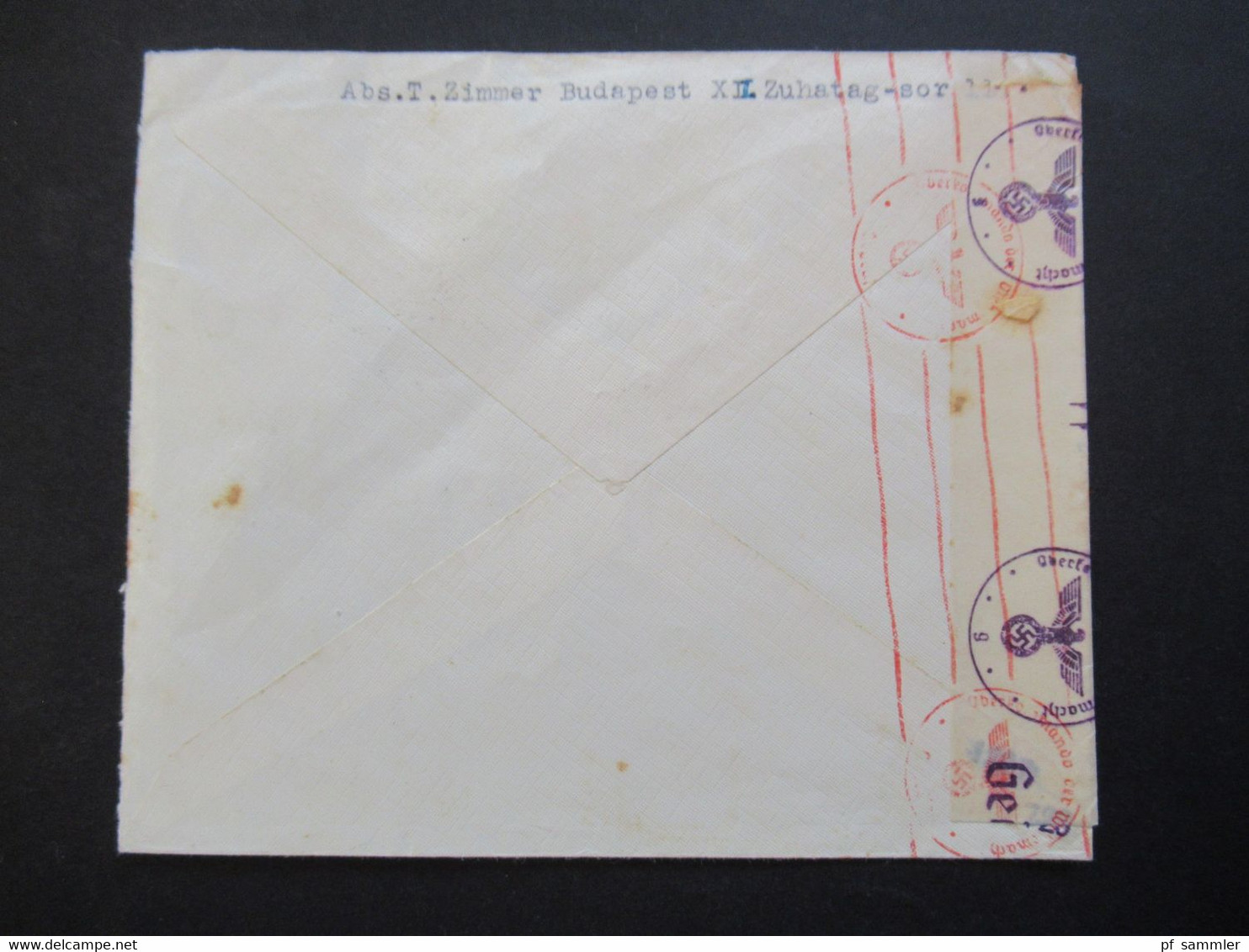 Ungarn 1940 Zensurbeleg / Mehrfachzensur OKW Zensurstreifen Geöffnet - Cartas & Documentos