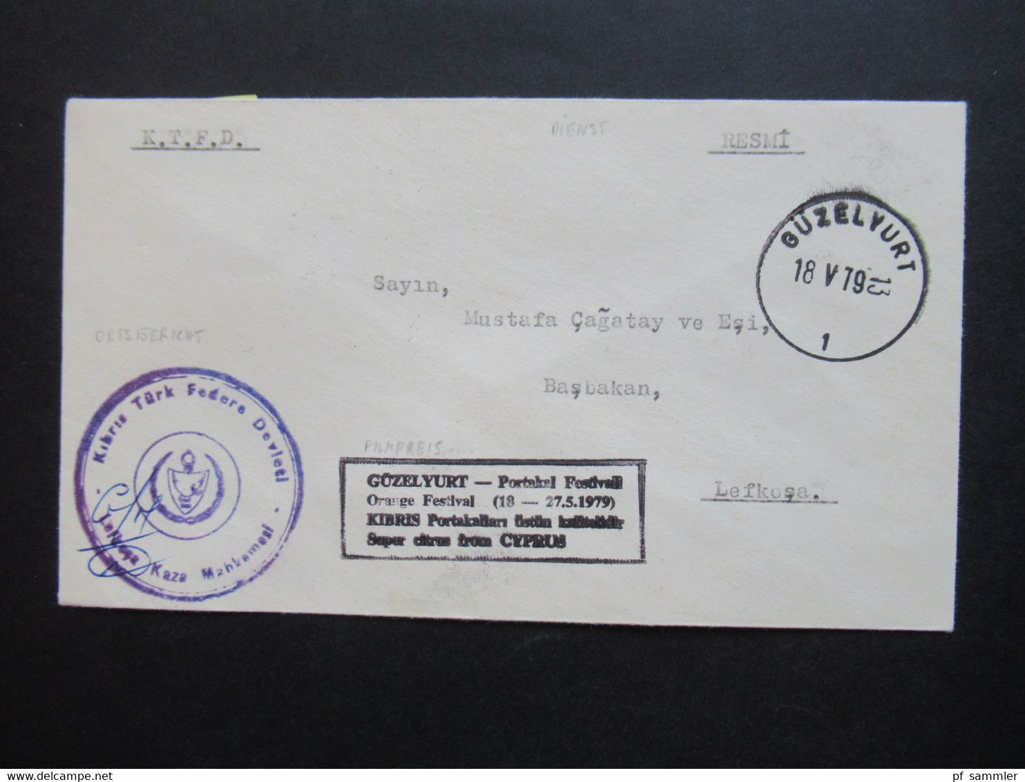 Türkisch Zypern ca. 1979 / 81 Amts und Dienstbriefe Regierung / Feldpost / Zensur verschiedene Stempel insg. 40 Belege!!