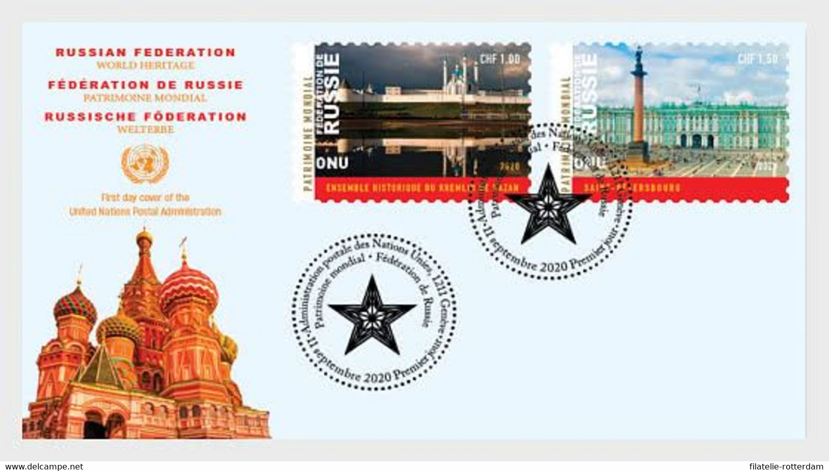 VN / UN (Geneva) - Postfris / MNH - FDC Werelderfgoed Rusland 2020 - Ungebraucht