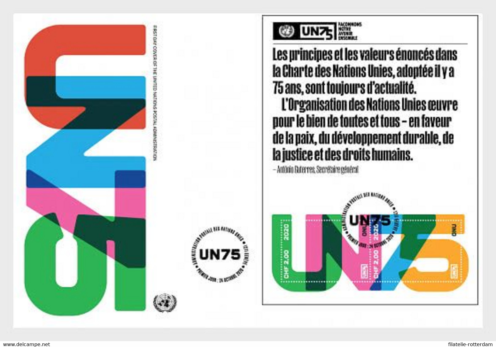 VN / UN (Geneva) - Postfris / MNH - FDC Sheet 75 Jaar VN 2020 - Unused Stamps