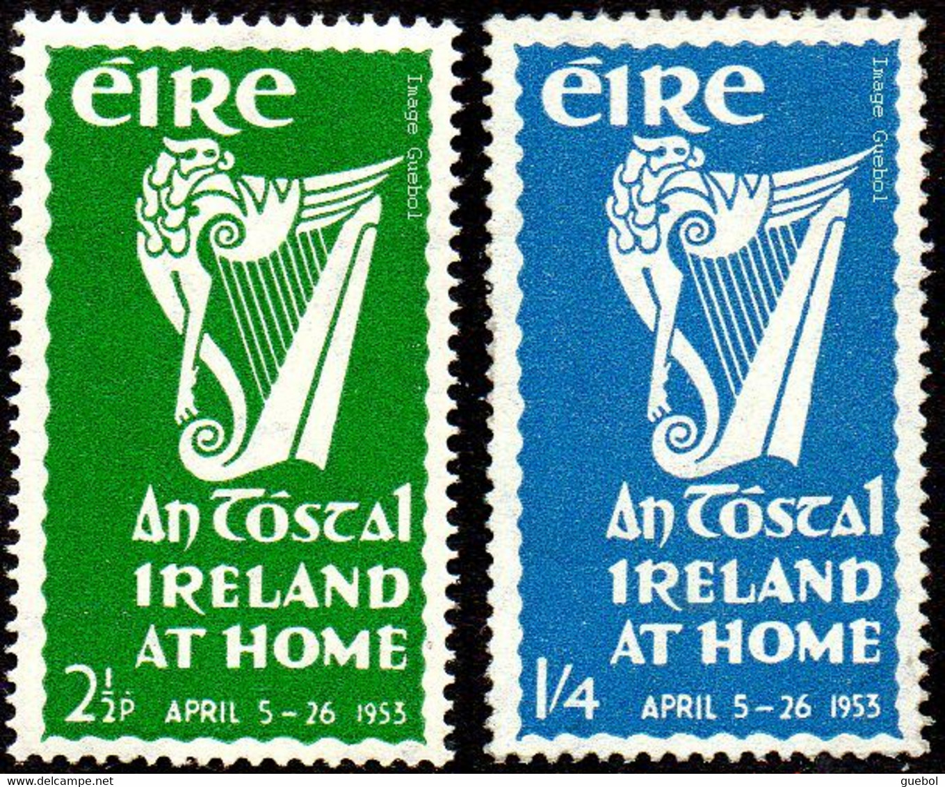 Irlande N° 118 Et 119 ** Propagande - Emblème National - Harpe - Neufs