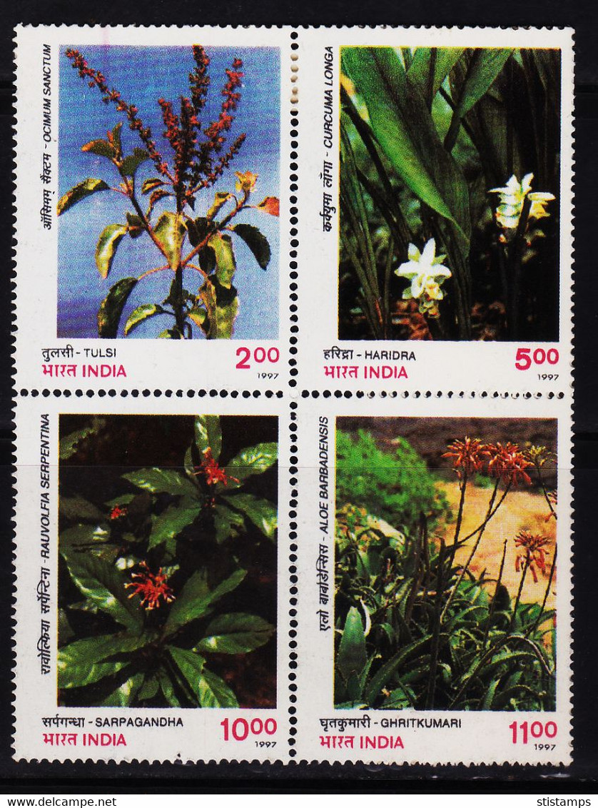 INDIA MEDICINAL PLANTS MINT NH STAMPS BLOCK #01 - Sonstige & Ohne Zuordnung