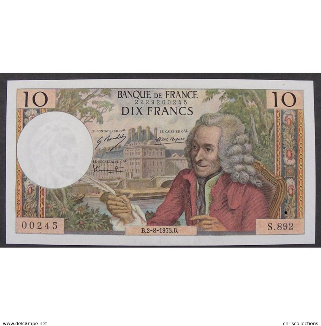 10 Francs Voltaire 2.8.1973, S.892, SUP - 10 F 1963-1973 ''Voltaire''