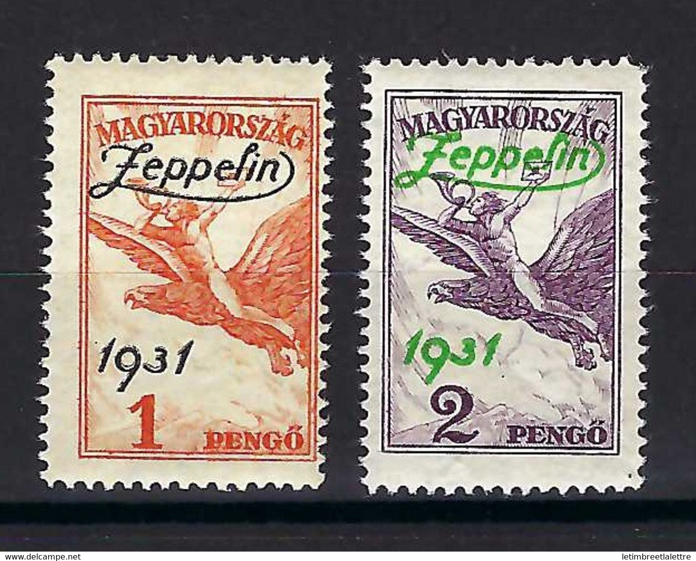 ⭐ Hongrie - Poste Aérienne - YT N° 24 Et 25 ** - Neuf Sans Charnière - Zeppelin - 1931 ⭐ - Neufs