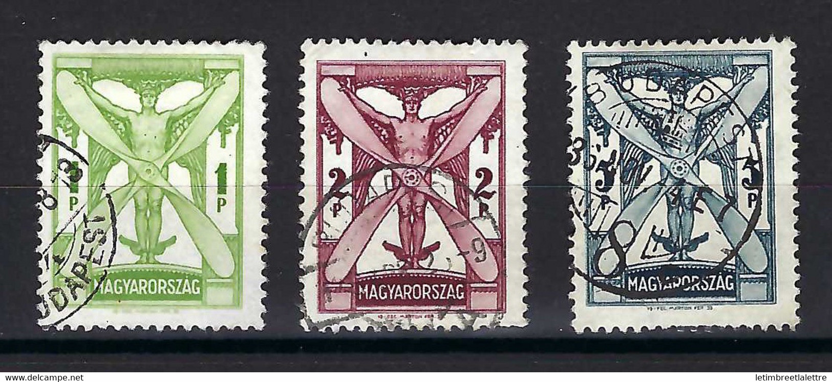 ⭐ Hongrie - Poste Aérienne - YT N° 32 à 34 - Oblitéré - 1933 ⭐ - Oblitérés