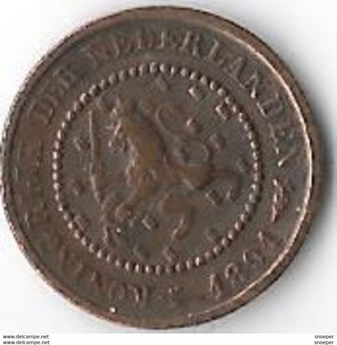 *netherlands  1/2 Cent 1891  Km 109    Vf+ - 0.5 Cent