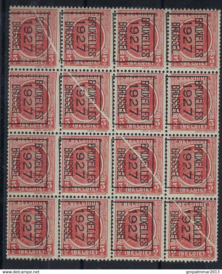 HOUYOUX Nr. 192 ( Blok Van 16 ) TYPO Nr. 150B Met Curiositeit " ACCORDEONPLOOI " ** MNH ; Staat Zie Scan ! - Typos 1922-31 (Houyoux)