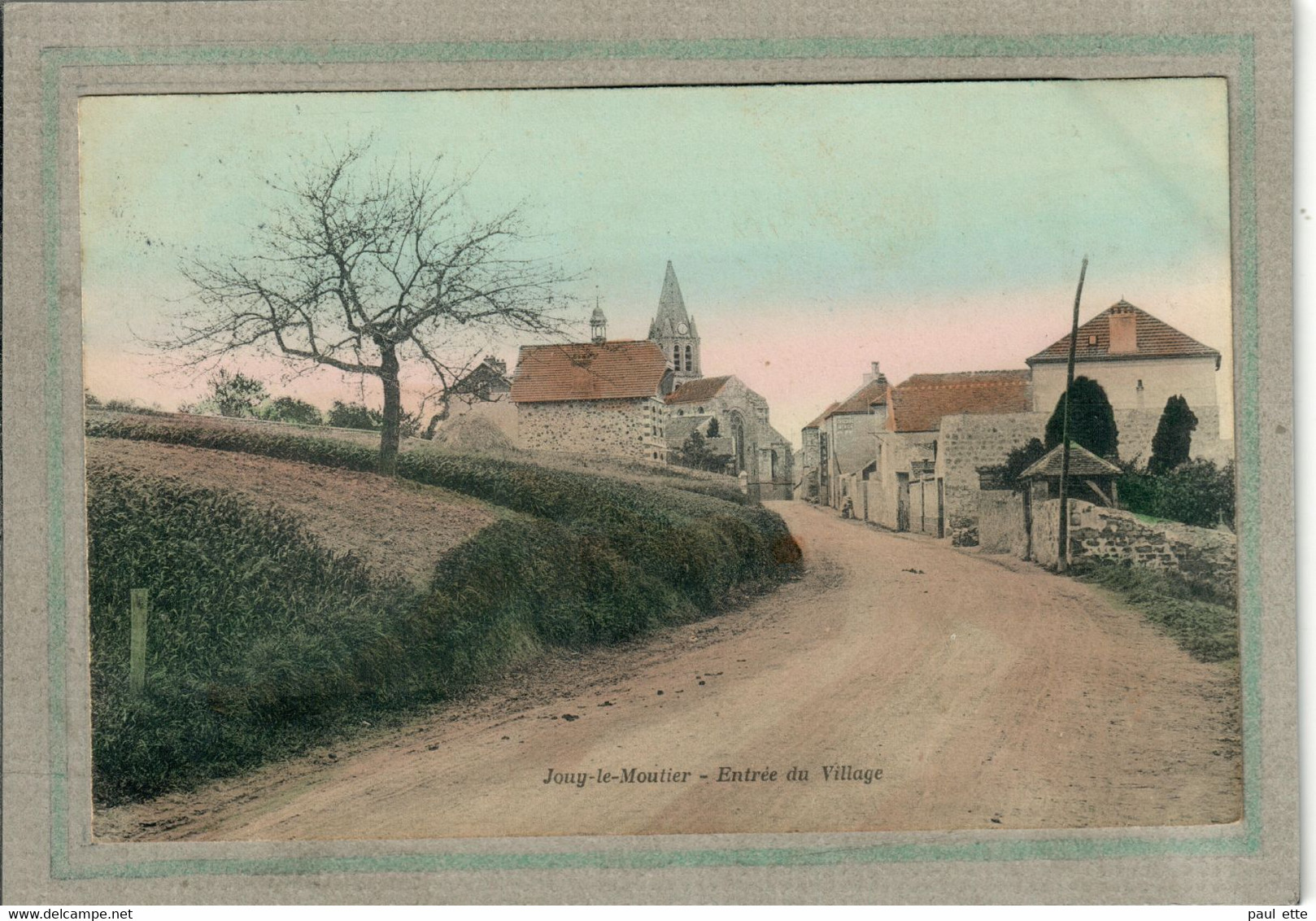 CPA - (95) JOUY-le-MOUTIER - Aspect De L'entrée Du Village En 1906 - Carte Colorisée - Jouy Le Moutier