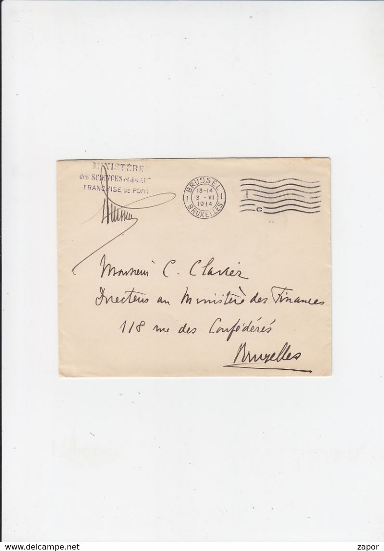 Brief / Lettre - Ministère De Sciences Et Des Arts / Ministère Des Finances - 1914 - Letter Covers