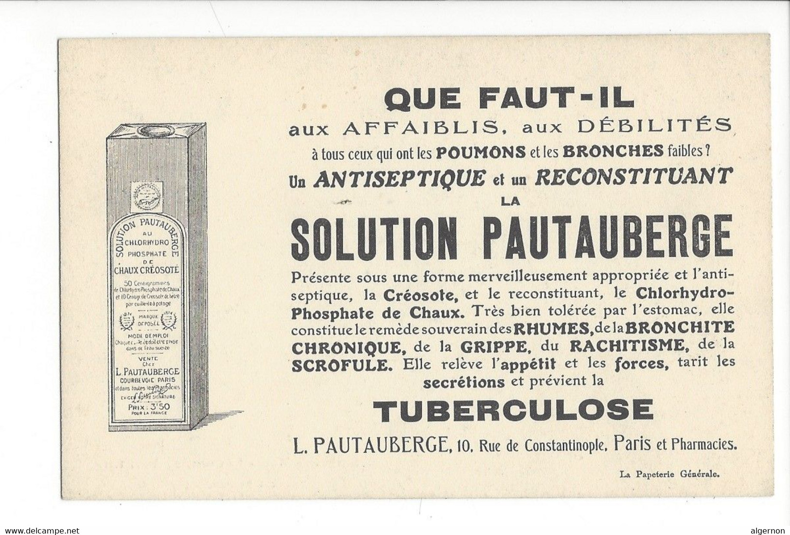 26550 - Bataille Des Monts Lowsen Août 1914 + Publicité Solution Pautauberge Tuberculose - Oorlog 1914-18