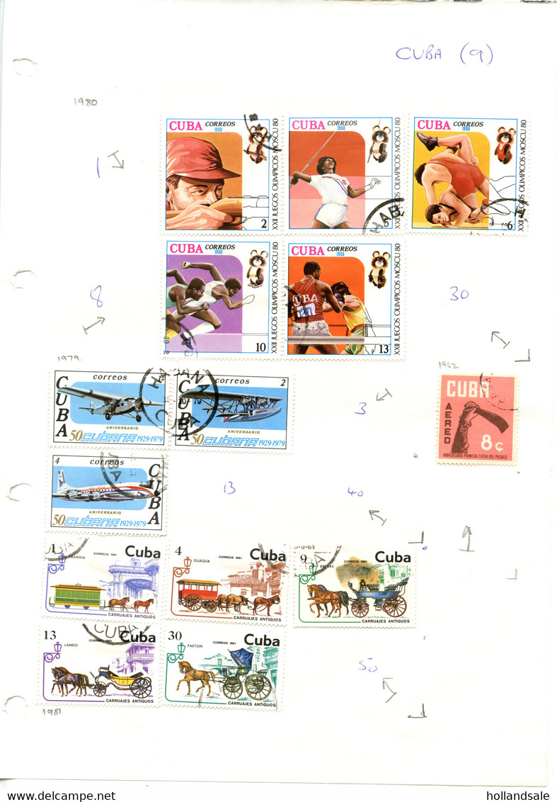 CUBA - Approx 300 stamps hinged on pages and 130 stamps and a Miniature Sheet on stockcards. STARTER COLLECTION.