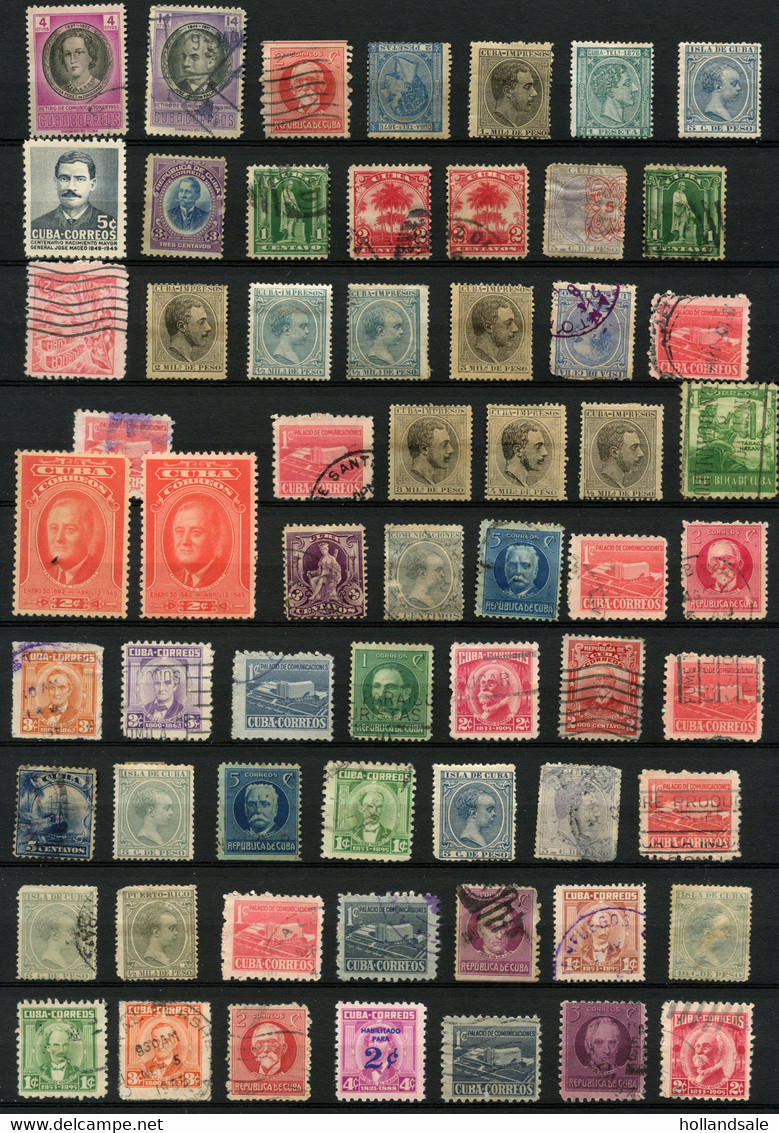 CUBA - Approx 300 stamps hinged on pages and 130 stamps and a Miniature Sheet on stockcards. STARTER COLLECTION.