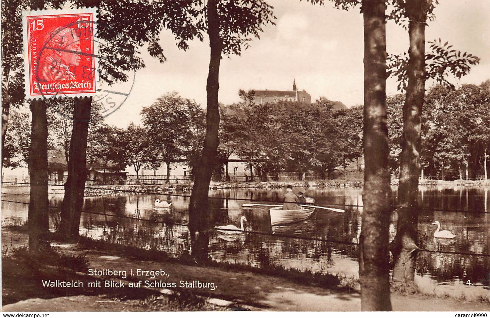 Duitsland Germany Stollberg I Erzgeb  Walkteich Mit Blick Auf Stallburg  Erzgebirgskreis Max Rössner Stamp   M 6176 - Stollberg (Erzgeb.)