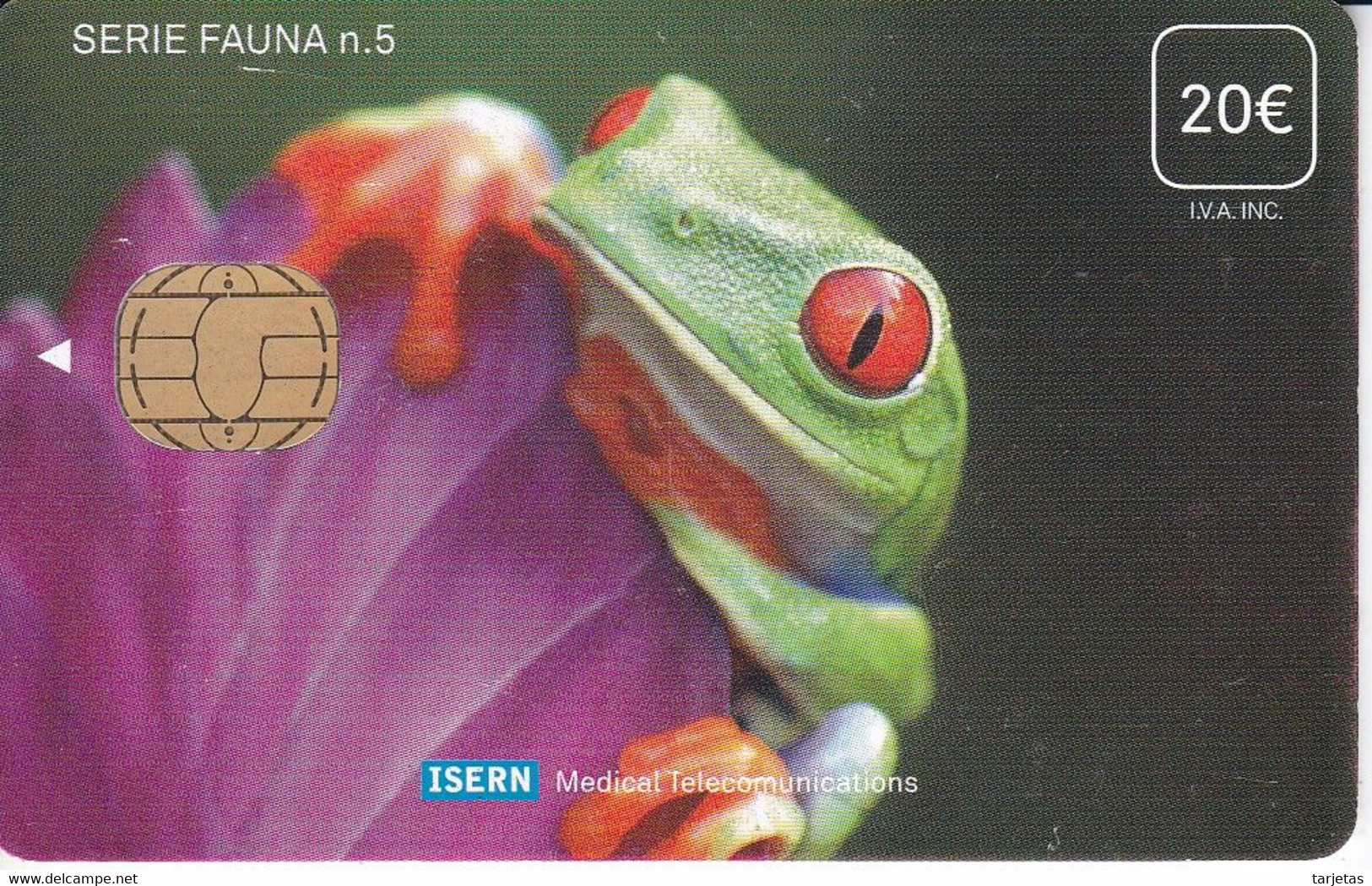 ISN-088 TARJETA DE ESPAÑA DE ISERN DE LA SERIE FAUNA Nº5  (RANA-FROG) - Otros & Sin Clasificación