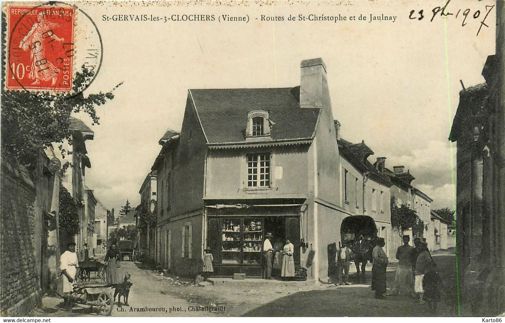 St Gervais Les 3 Clochers * Route De St Christophe Et Route De Jaulnay * Commerce Magasin * Attelage - Saint Gervais Les Trois Clochers