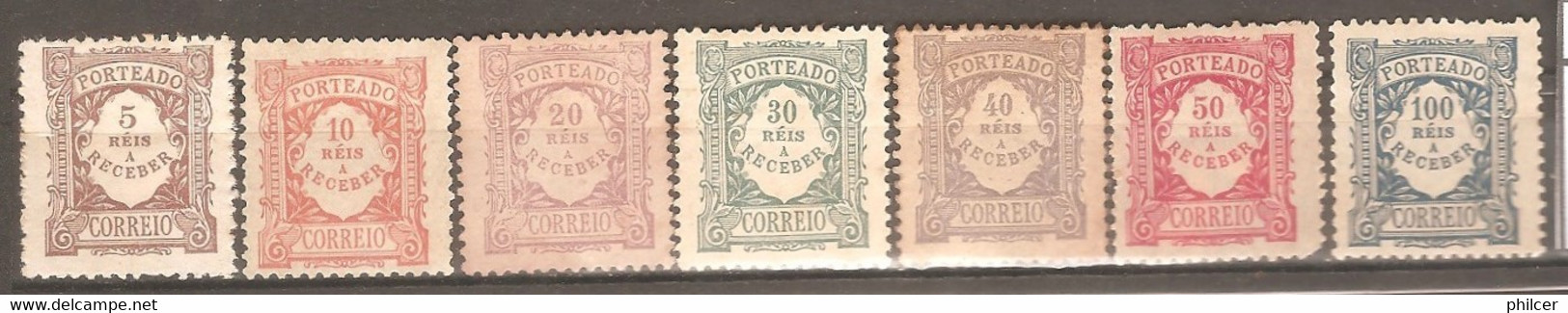 Portugal, 1904, # 7/13, Porteado, MNG - Unused Stamps