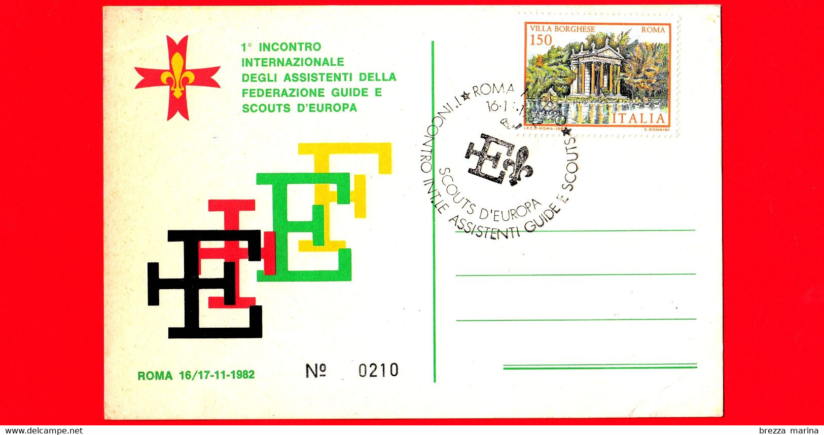ITALIA - 1982 - Cartoncino - FSE - Scout - Incontro Assistenti - Annullo Del 16-11-1982 - Roma - 1981-90: Marcophilie