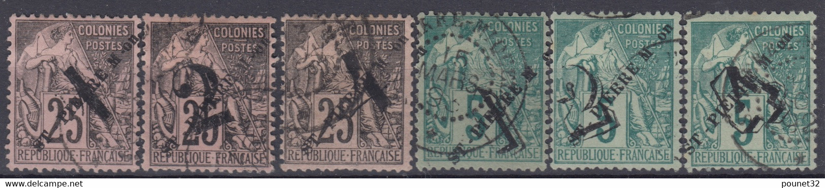 SAINT PIERRE & MIQUELON : SERIE COMPLETE N° 45/50 OBLITERATIONS CHOISIES - COTE 94 € - Gebruikt