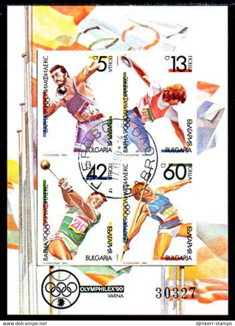 BULGARIA 1990 OLYMPHILEX Exhibition Block Used.  Michel Block 212 - Used Stamps