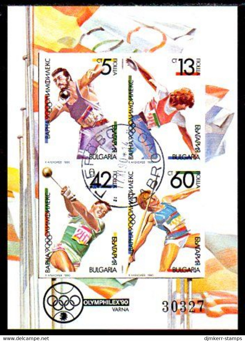 BULGARIA 1990 OLYMPHILEX Exhibition Block Used.  Michel Block 212 - Gebraucht