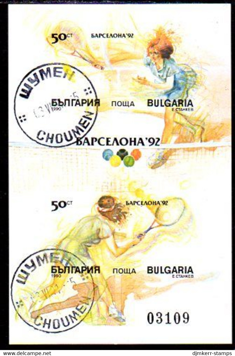 BULGARIA 1990  Olympic Games Imperforate Block Used.  Michel Block 211B - Used Stamps