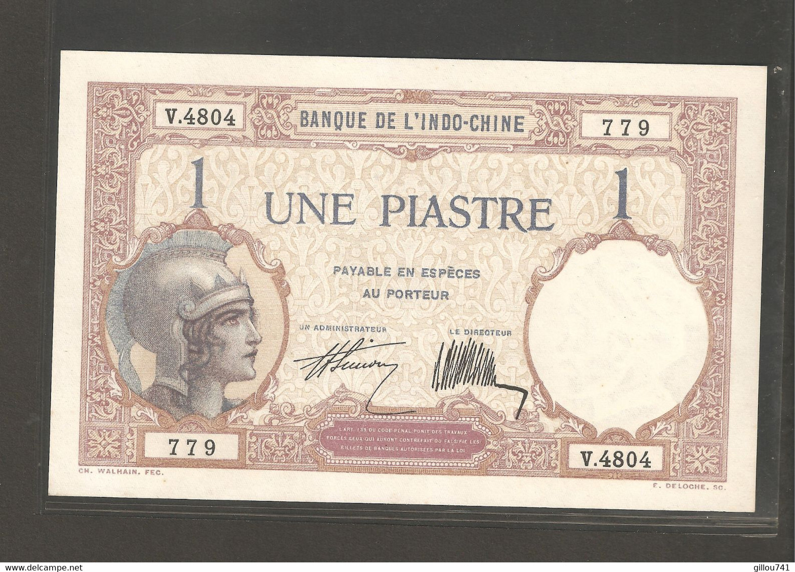 Indochine, 1 Piastre, 1921-1939 ND Issue - Indochina