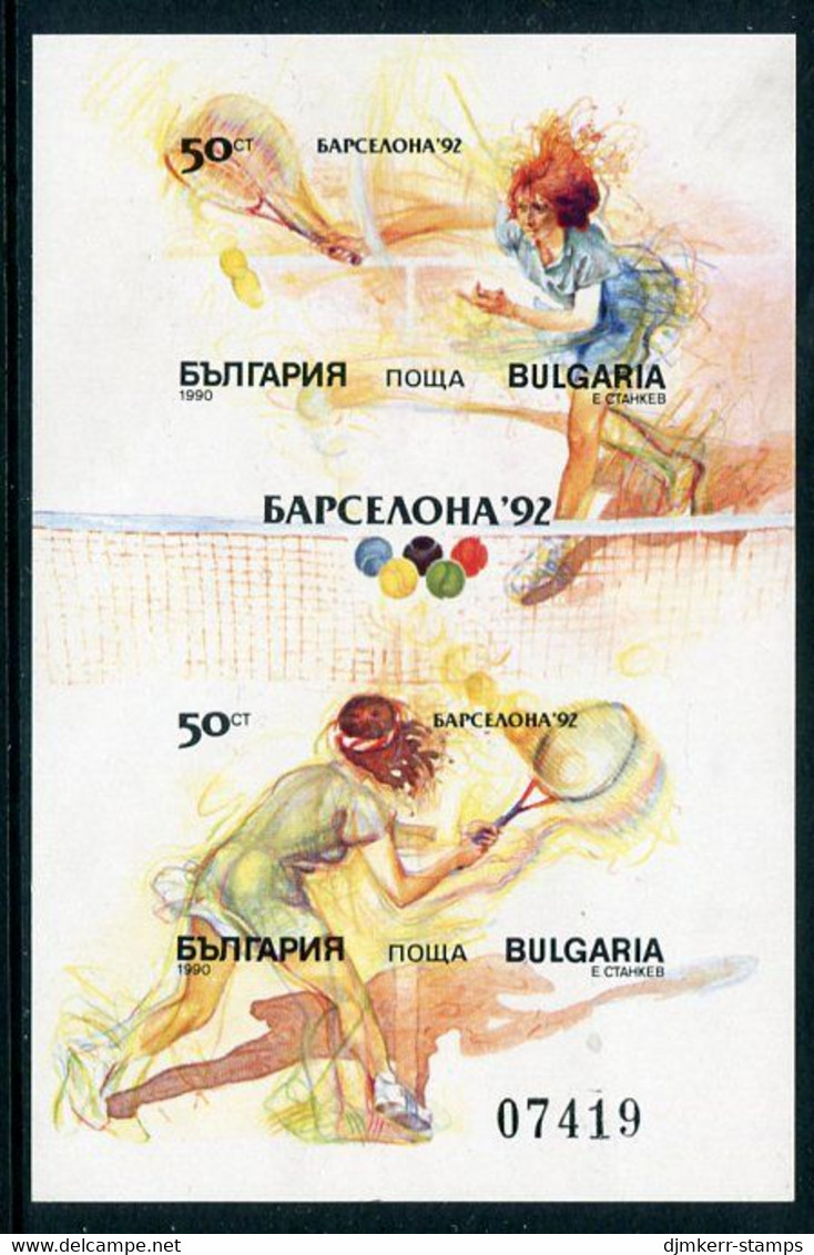BULGARIA 1990  Olympic Games Imperforate Block  MNH / **.  Michel Block 211B - Usati