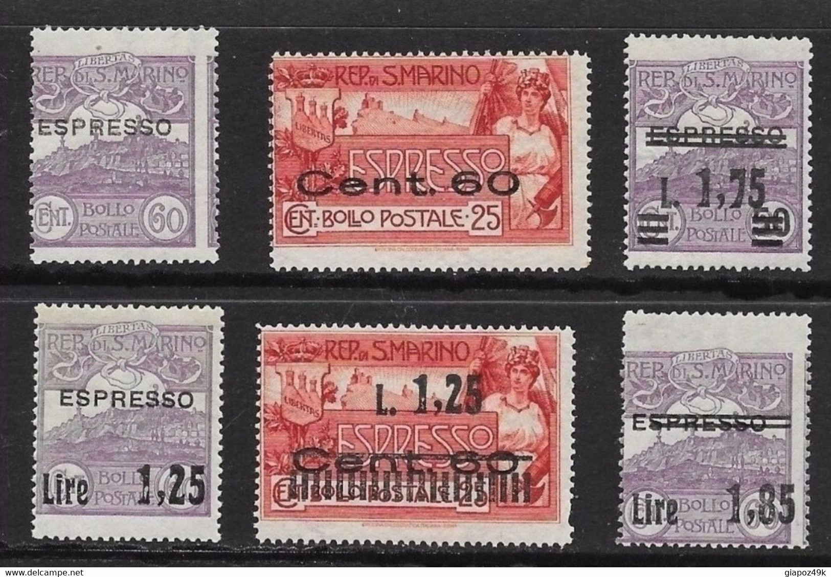 San MARINO 1923 - ESPRESSI E Non - N.  2 . . . Nuovi ** - Cat. 28,75 € - 6 Serie Complete - Lotto N. 506 - Express Letter Stamps