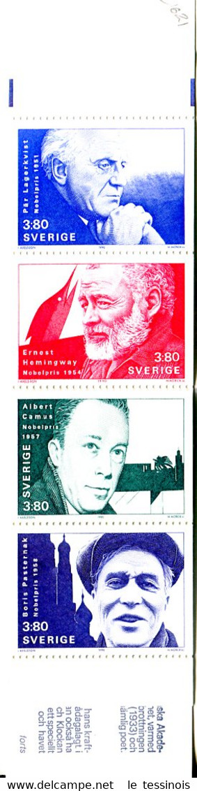 Carnet Suède N° 1621 - Couv. Nobel -Littérature TP : Hémigway, Camus,Pastermak, Lagerkvist - Ohne Zuordnung