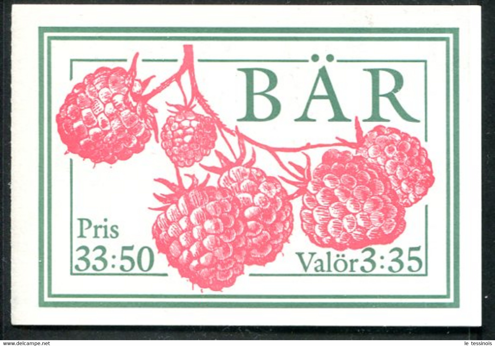 Carnet Suède N° 1845 - Couv.  Framboises TP : Framboises, Cassis - Non Classificati