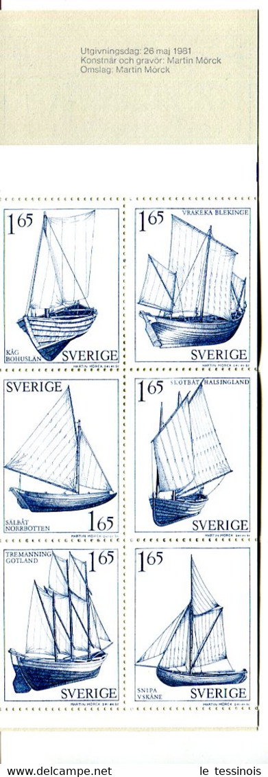 Carnet Suède N° 1134  - Couv. Canoé- TP : Différents Voiliers Paysans - Sin Clasificación
