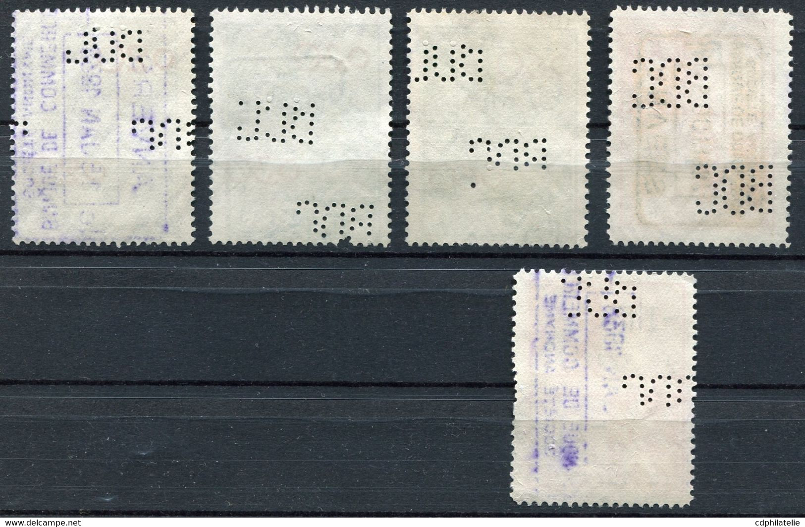 BELGIQUE PETIT ENSEMBLE DE TIMBRES FISCAUX PERFORES ET OBLITERES - Marken