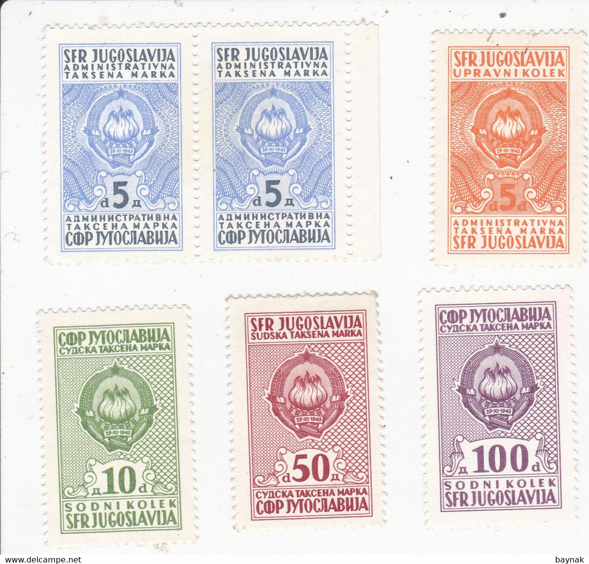 YUGOSLAVIA  --  LOT 6 X TAX STAMP - Dienstzegels