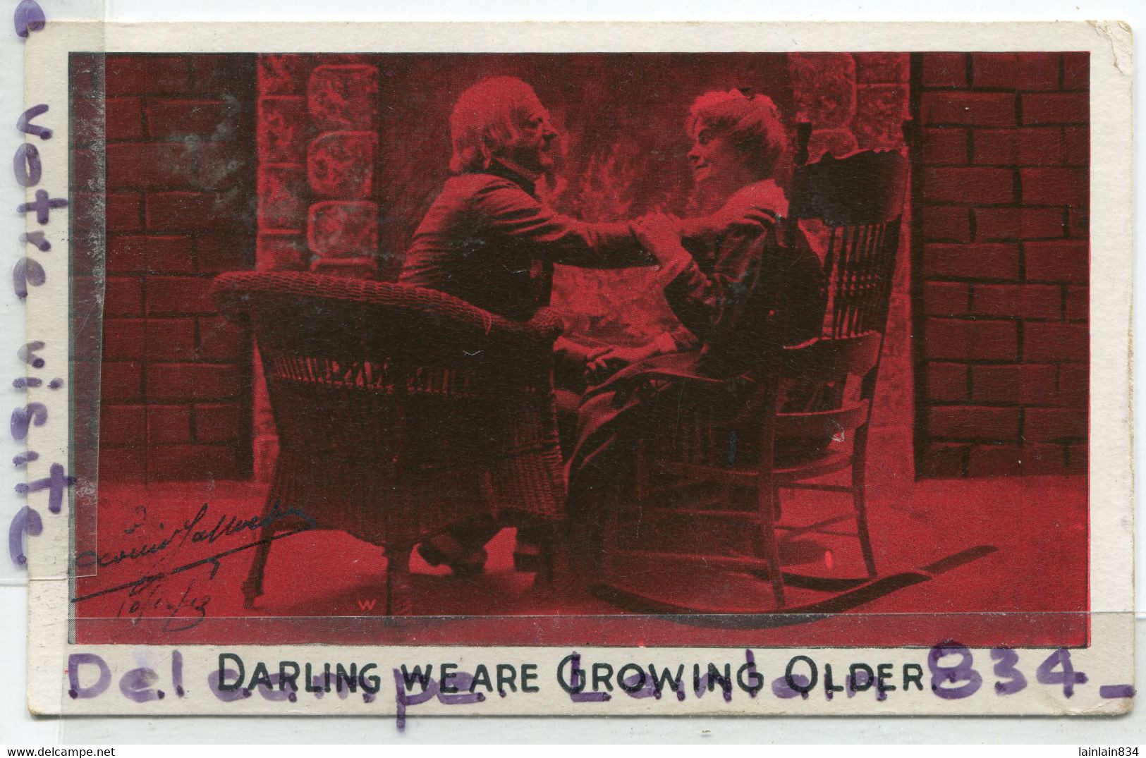 - Série 916 - Darling We Are Growing Older, Humour, ( Californie ), épaisse, écrite, 1931, Cachet Los Angeles,BE, Scans. - Tampa