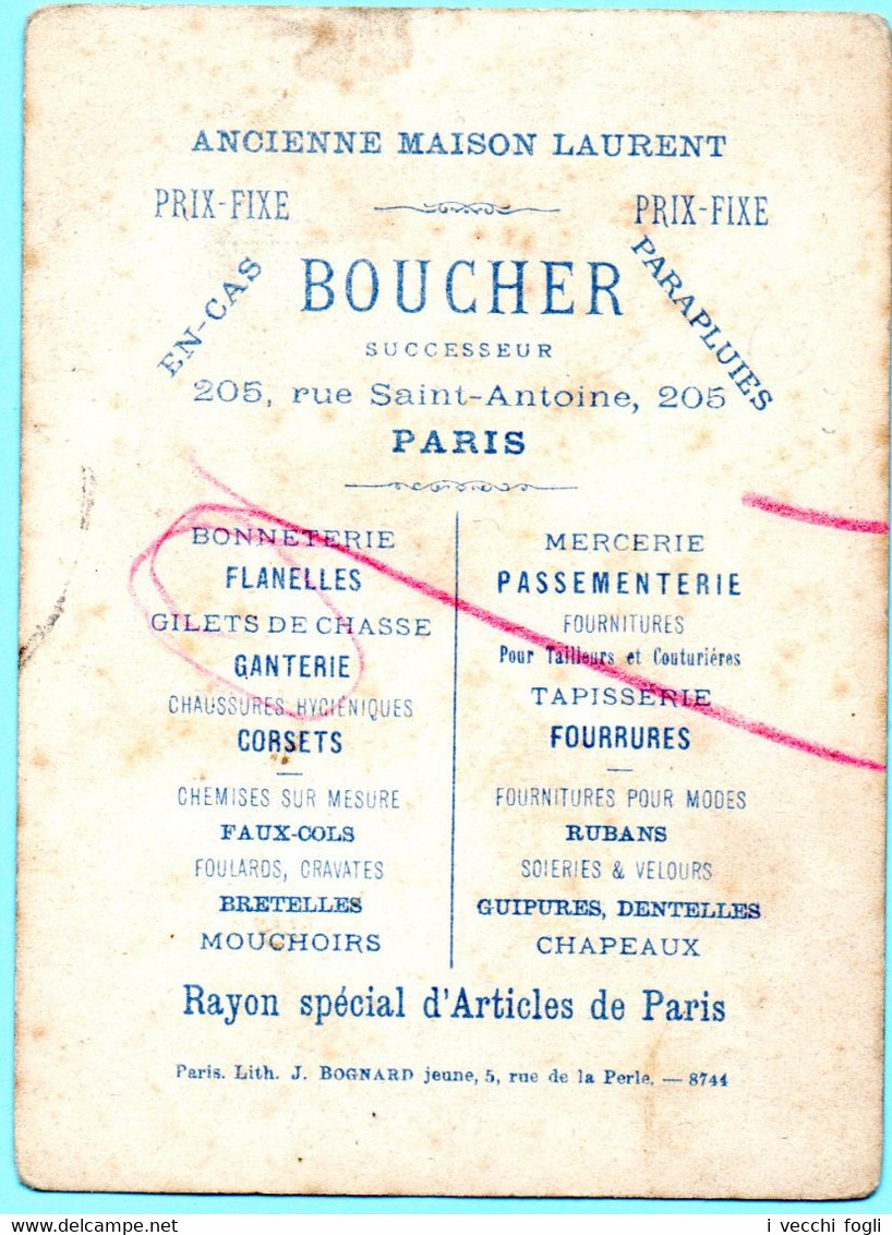 Chromo Calendrier Premier Semestre 1878. Ancienne Maison Laurent - Boucher. Impr. Bognard. - Petit Format : ...-1900