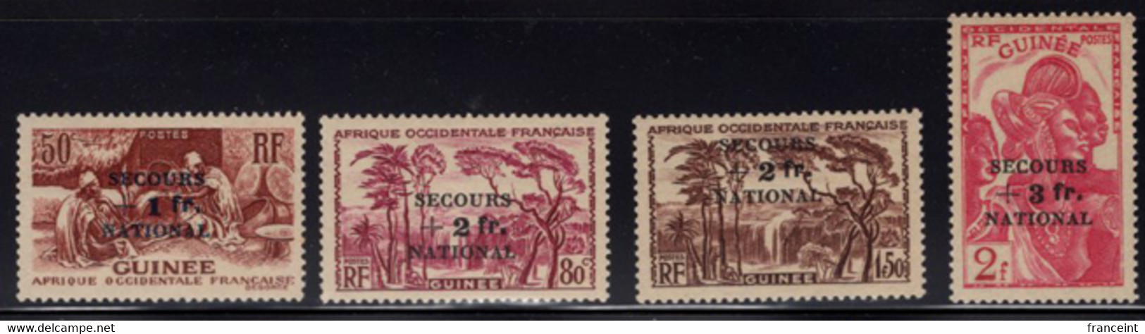 French Colonies (1941) Secours National GUINEA. Complete Set MNH. Scott Nos B8-11. - 1941 Secours National