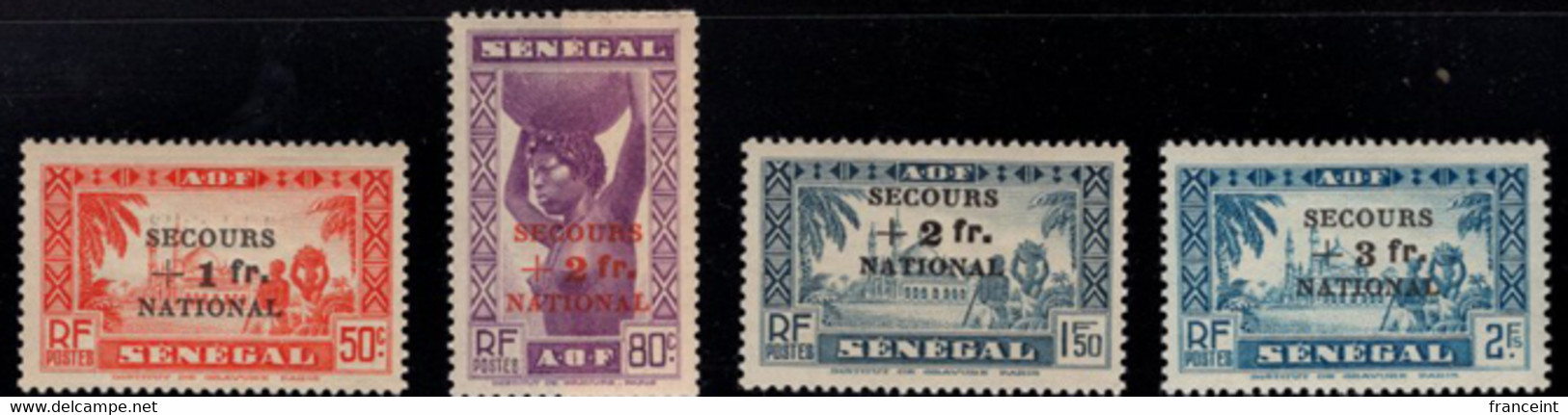 French Colonies (1941) Secours National SENEGAL. Complete Set MNH. Scott Nos B9-12. - 1941 Secours National