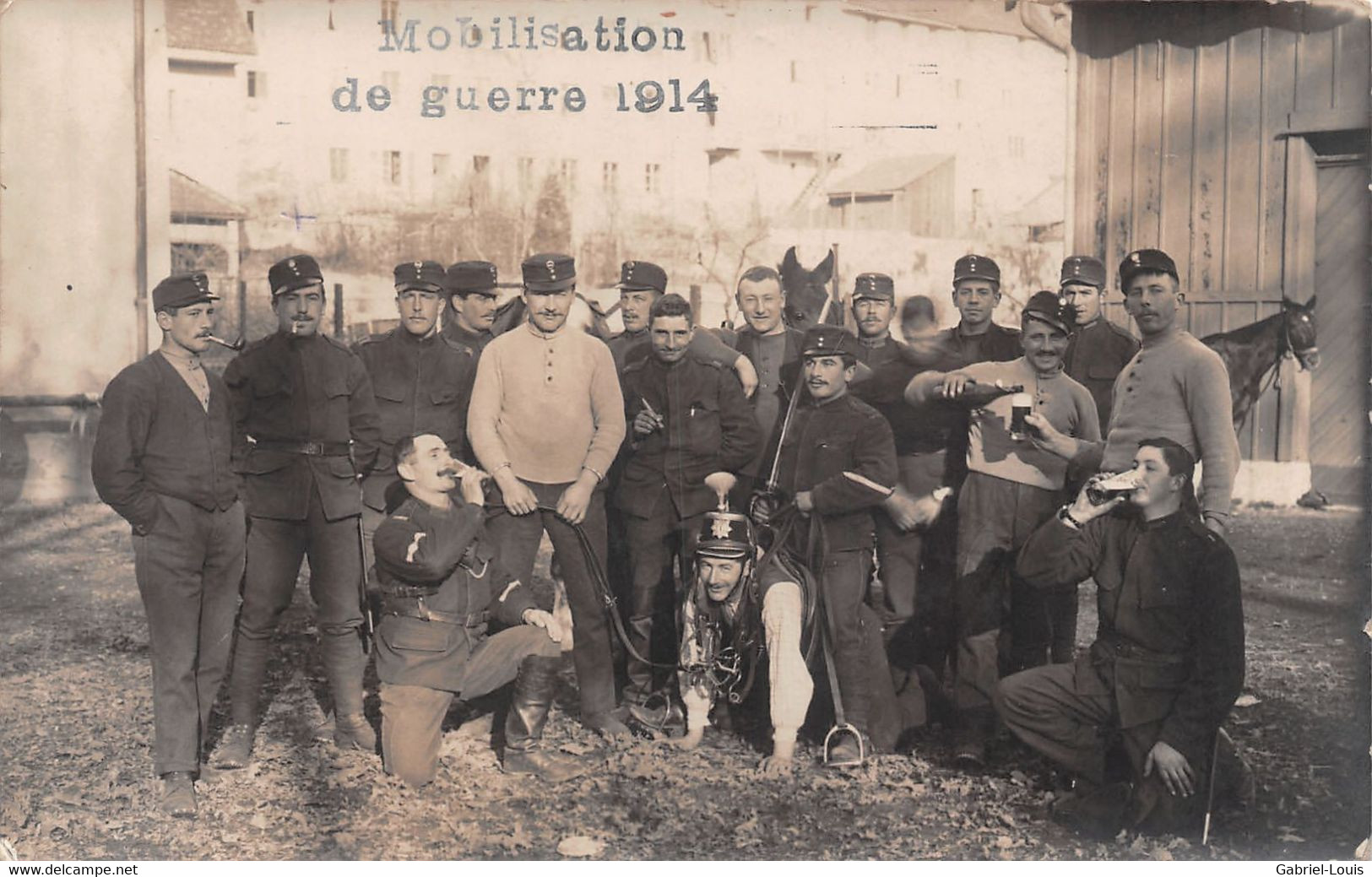 Carte-Photo Militaria - Soldats - Armée Suisse - Schweizer Armee - Dragons -  Mobilisation Guerre 1914-18 - Otros & Sin Clasificación