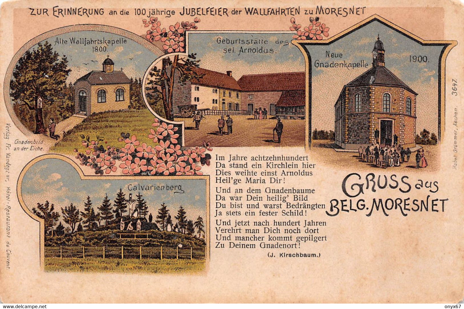 Gruss Aus MORESNET-PLOMBIERES-Belgique-Belgie-Province-Liège-Verviers-Chapelle-Calvaire-Litho Colorée - Blieberg